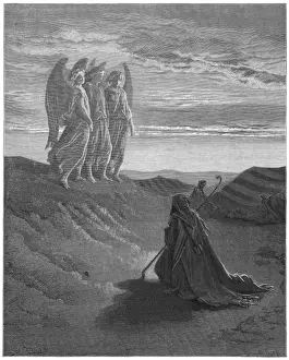 Biblical Art Prints Online Drucke: Angels and Abraham