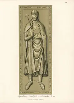 Historical Chromolithograph Prints Drucke: Antiking Rudolf