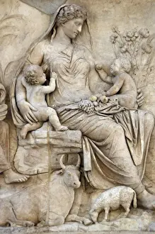 Die Ara der Friedens von Augustus, ein Panel aus Terrakotta