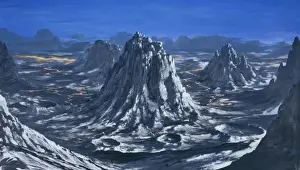 Historic Mountain Landscape Drucke: Archean Landscape