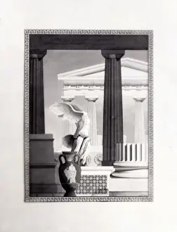Historical Building Designs Drucke: Architects Drawing Negative - Artistic Composition
