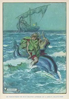 Unterwasserwelt Drucke: Arion auf dem Delphin