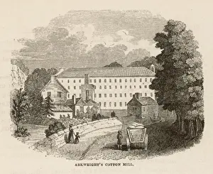 Derbyshire Drucke: Arkwrights Mühle / Derby