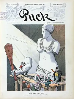 Puck Magazine Art Drucke: Arms and the men