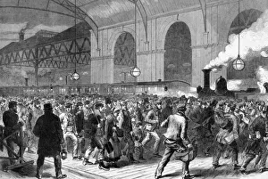 Victorian Era Transportation History Drucke: Arrival of the workmens train