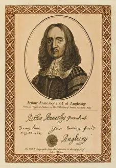 Drucke von Arthur Annesley, 1. Earl von Anglesey Irischer Staatsmann mit seinem Autogramm Anglesey Drucke: Artur Ernst Angelsee