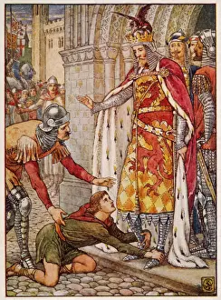 König Artus Drucke: Arthur mit Owain
