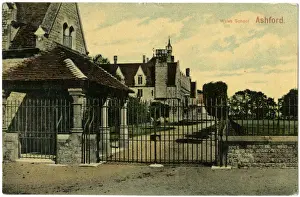 Middlesex Drucke: Ashford, Surrey - Schule von St Davids