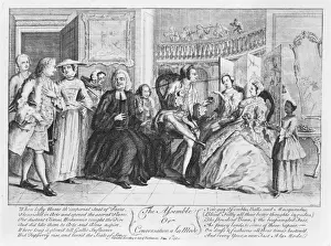 British Cartoons Drucke: The assemble or conversation a la mode