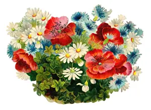 Zusammengefasst Blumen auf einem Viktorianischen Schrotz