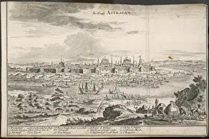 Gerahmter Druck : ASTRAKHAN. Allgemeiner Blick auf Astrachan vom gegenüberliegenden Ufer Gerahmter Druck : ASTRAKHAN. Allgemeiner Blick auf Astrachan vom gegenüberliegenden Ufer