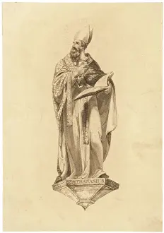 Historical Christian Figures Drucke: Athanasius with Book
