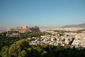 Drucke von Athens, Panoramische Aussicht auf die Akropole, Attika, zentraler Griechenland Athen Drucke: Athens, Panoramische Aussicht auf die Akropolis