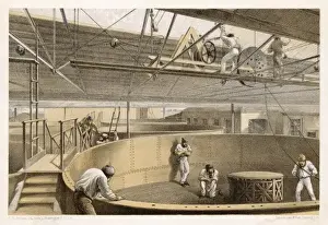 Great Eastern Ship Drucke: Atlantic Cable Coiled