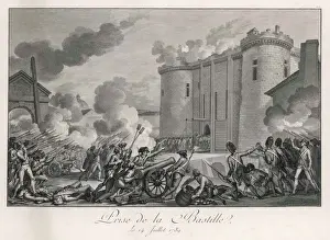 French Revolution Images Drucke: Attacking the Bastille