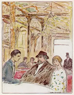 Drucke von Augustus Edwin John Der Künstler und die Freunde im Café Royal in London J Drucke: Augustus John, Café Royal