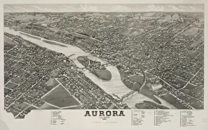 Vintage Illinois Photography Drucke: Aurora, Illinois 1882