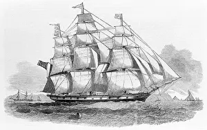 Victorian Era Transport Drucke: Australian packet ship, the Ben Nevis
