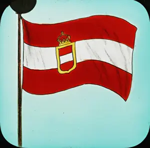 Coloured Lantern Slides Drucke: Austrian Flag