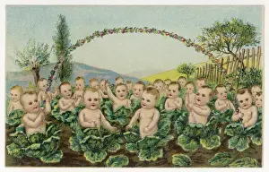 Kleinkinder im Salatbeutel