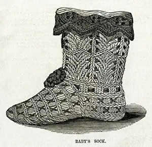 Kleinkindersocke aus dem Jahr 1864