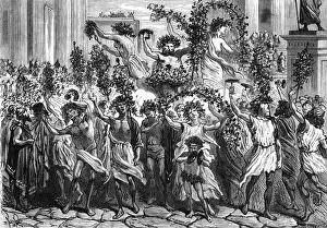Drucke von Festival des Bacchus in Athen Kulturelle Feste Und Traditionen Drucke: Thiasos Bacchikos in Athen