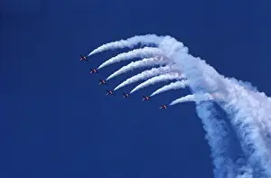 Red Arrows Flight Display Drucke: BAe Systems Hawks RAF Red Arrows Big Nine loop 1982