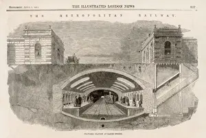 London Underground History Drucke: Baker Street Station Cross-section