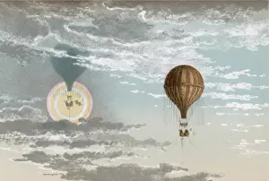 Vintage Hot Air Balloons Drucke: Balloon with Mirage