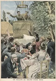 Historical Wedding Photos Drucke: Balloonists at Wedding