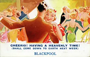 Bamforth-Comic-Postkarte, Blackpool, Lancashire