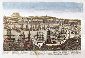 Historical Illustration Prints Drucke: Barcelona (18th c