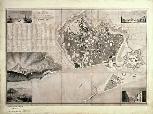 Barcelona (19.TJh.). geometrische Karte, von Jossi