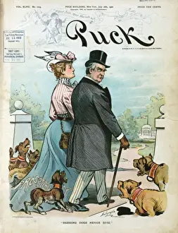 Early 20th Century Cartoons Online Drucke: Barking dogs never bite