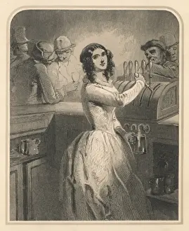 Traditional British Pubs Drucke: Barmaid Pulls a Pint