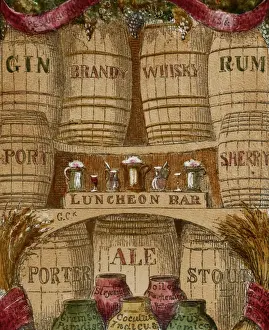 Lantern Slide History Drucke: Barrels of drink