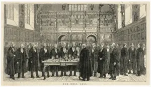 Drucke von Neu qualifizierte Anwälte werden zum Rechtsanwaltsverband des Middle-Temple-Halls in London gerufen Verwandte Bilder Drucke: Rechtsanwälte zum Anwaltsberuf ernannt – Mitteltempelhalle, London