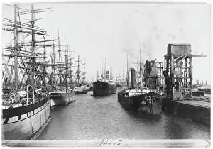 Drucke von Der alte und der neue, Barry Docks Süd-Glamorgan Drucke: Barry Docks 1899