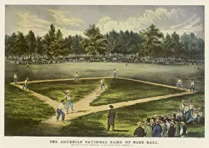 Baseball-Stadien Drucke: Ein Baseballspiel