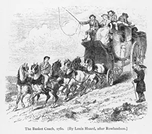Horse Drawn Carriages History Drucke: Basket Coach 1780