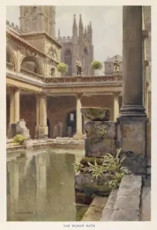 Roman Baths UK Drucke: Bath / Roman Bath / 1908