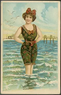 Vintage Swimsuit Drucke: Bathing Beauty C1900