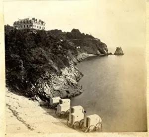 Victorian Era Seaside Life Drucke: Bathing Cove, Torquay, Devon