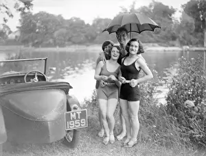 Vintage Bathing Costumes Drucke: Bathing Japes