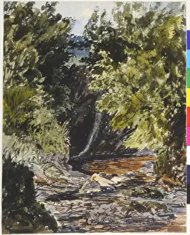 Watercolour Ink On Paper Art Drucke: The Bathing Place, Dunleady