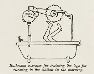 W H Robinson Artwork Drucke: Bathroom exercise / W H Robinson