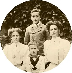 Drucke von Die vier Kinder des Prinzen Ludwig von Battenberg, 1. Herzog von Milford Haven und der Prinzessin Viktoria von Hessen Schweden Drucke: Kinder von Battenberg