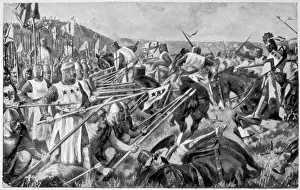 Drucke von Die schottische Armee unter Führung von Robert dem Bruch stieß die angreifende englische Armee des Eduards II Verwandte Bilder Drucke: Schlacht von Bannockburn