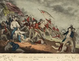 American Revolution Pictures Drucke: Battle at Bunkers Hill