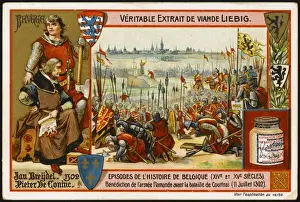 Medieval Battle Scenes Drucke: Battle of Courtrai